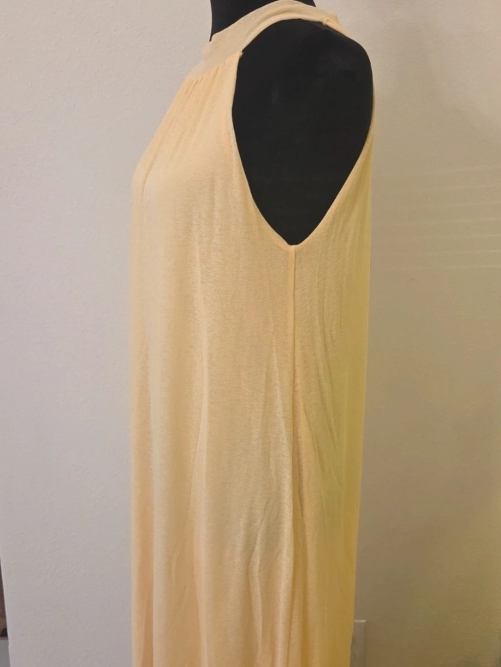 Sleeveless Halter Maxi Dress in Pale Yellow - Picture 4 of 5